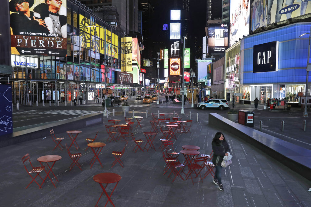 Nearly deserted Times Square
